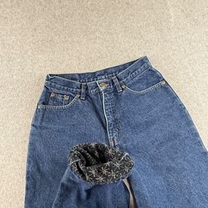 LL Bean Double L Jeans Womens 6 x 30 Vintage Blue Flannel Lined Denim High Rise
